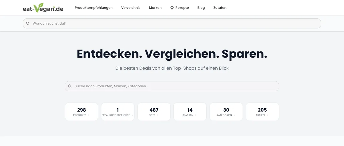 Startseite von eat-vegan.de