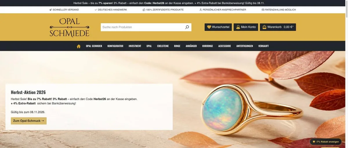 Startseite von opal-schmiede.com
